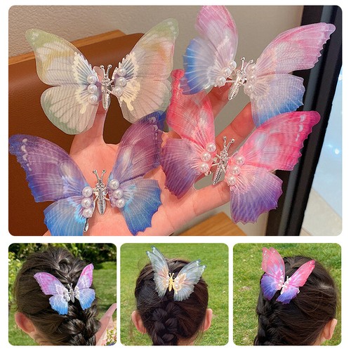 2x Mädchen bunte Schmetterling Haarspangen für Mädchen Baby Kopfbedeckung Haarnadel Hochzeit " - Bild 1 von 22