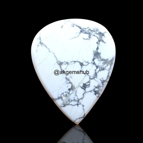 Pietra Preziosa Naturale Howlite 59,70 Cts Pera Astrologia Cabochon 41x32x5 mm - Foto 4 di 11