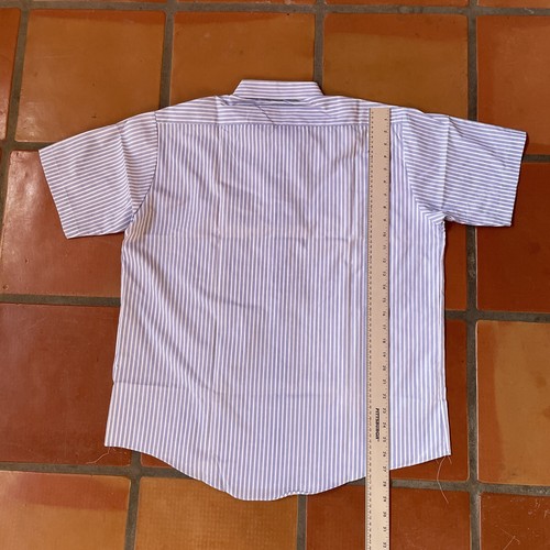 Vintage Haband Executive Division Button Up Shirt Size 16 Blue Stripes 90s Boss - Picture 23 of 23