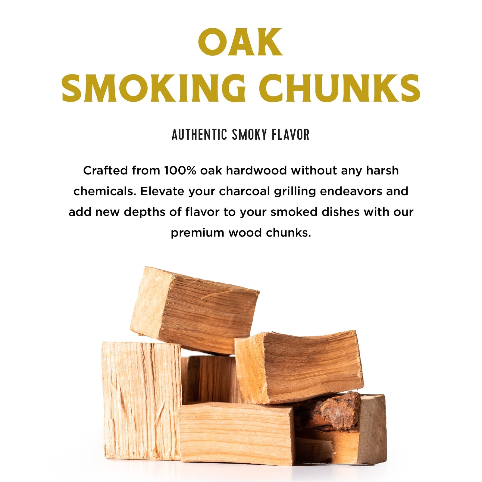 Fire & Flavor Oak Wood Chunks for Smoking and Grilling - All-Natural, Long-La...