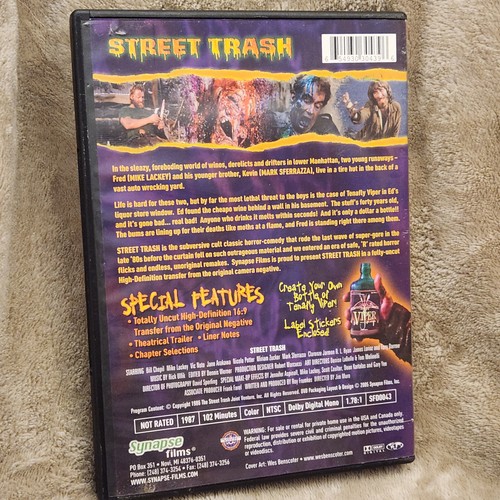MStreet Trash (DVD, 2005) *RARE OOP* 1987 Cult Horror Synapse Films Body Horror - Picture 2 of 3