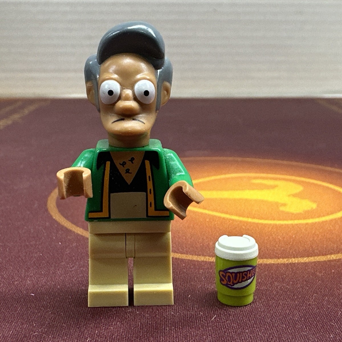 LEGO Simpsons Mini Figure Apu Nahasapeemapetilon with Squishee Cup 