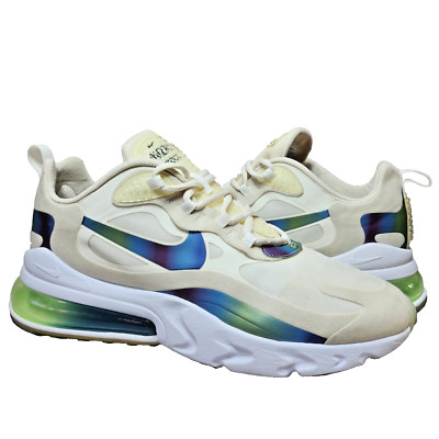 NIKE Air Max 270 React Bubble Pack Sz 11 Summit White/Multi-Color CT5064-100