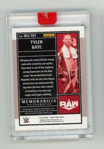 2024 Three Count WWE /149 Memorabilia Auto TYLER BATE No. MA-TBT! - Picture 2 of 2