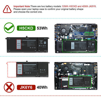 H5CKD Battery For Dell Inspiron 7300 7306 7500 7506 2-in-1