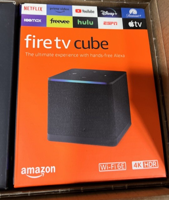 Amazon Fire TV Cube-3rd Gen-Alexa Wi-Fi 6E 4K Ultra HD