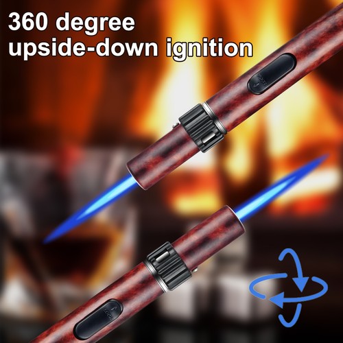 Butane Torch Lighter with Adjustable Jet Flame Windproof Refillable Long Lighter - Picture 36 of 43