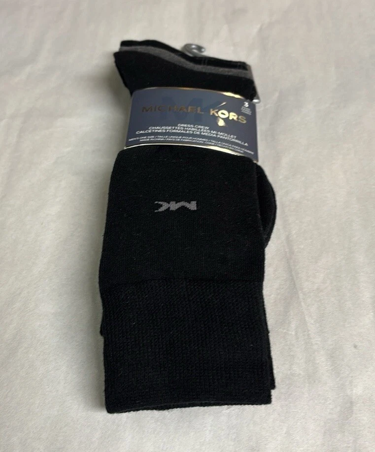 Nuevo Michael Kors Calcetines Para Hombre 3 Pares Negro y Gris Vestido Crew Calcetín Negocios Informales Foto 2 de 4