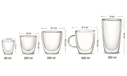 4x Aqualogis Double Walled Insulated Thermal Coffee Glass Mug Tea Latte 350ml - Picture 6 of 6