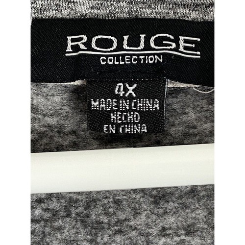 Rouge Collection Plus Size Brooklyn Black Gray Zip Up Sweatshirt Size 4X (923) - Picture 3 of 8