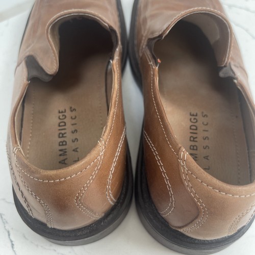 Cambridge Classics Leather Colin Loafers Dress Shoes Brown Square Toe Size 9 - Picture 5 of 8