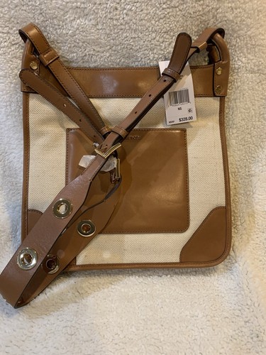 NWT Michael Kors Sullivan Large Messenger Bag Natural Denim - Picture 4 of 11