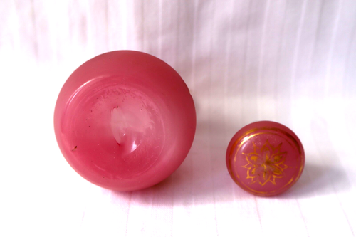 Antique French pink opaline glass perfume bottle c 1870 - Picture 6 of 7