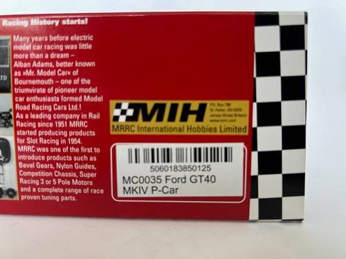 MRRC MC 0035 Ford GT 40 Mk IV P-Car 1/32 scale slot car NIB - Picture 2 of 6