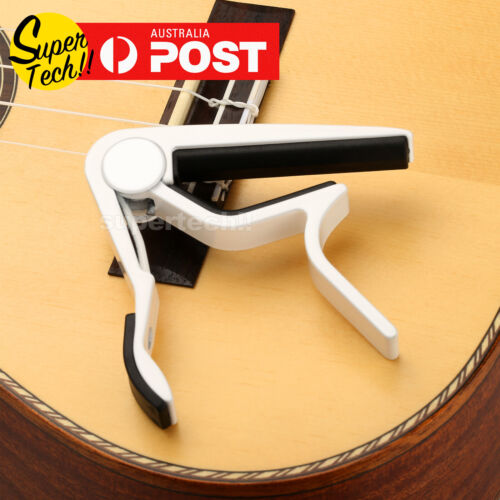 White Guitar Capo Spring Trigger Electric Acoustic Clamp Quick Change Release - Picture 1 of 5