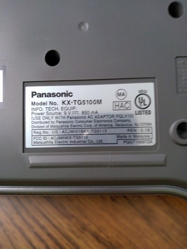 Panasonic Silver Digital Cordless Phone with Answering system KX-TG5100M, Tested - Zdjęcie 9 z 10