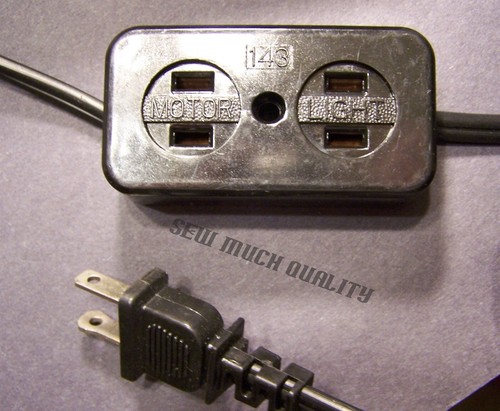 FOOT CONTROL PEDAL W/Light Motor Block Morse MZZ Power Stitch Zig Zag Necchi + - Picture 3 of 3