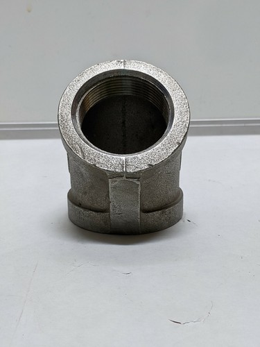 3 pcs 1- 1/2" 45 Degree Elbow NPT Threaded Stainless Steel Pipe Fitting (USED). - Picture 4 of 8