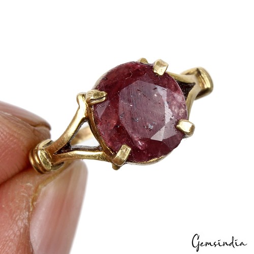 Anillo unisex astrológico mezcla metal Ashtadhatu piedras preciosas rubí rojo de 3,90 gm joyería - Imagen 4 de 7