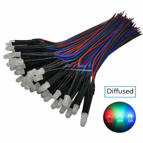 5mm 12V 20cm Pre-wired RGB LED Emitting Diode Multicolor Common Anode Cathode - Picture 9 of 9