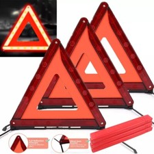 3PCS Reflective Road Safety Breakdown Emergency Folding in Case Warning Triangle