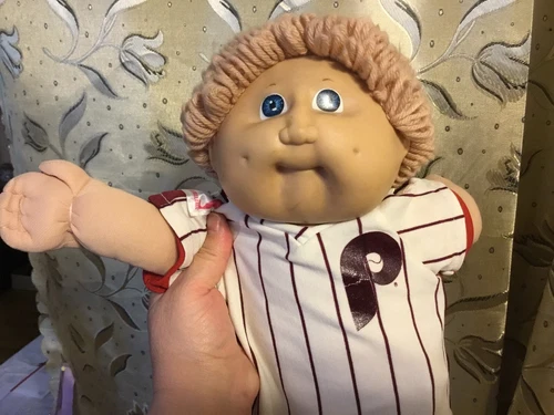 Vintage Rare Cabbage Patch Blonde Hair Blue Eyes  Offic.  P Uniform 1982 Boy