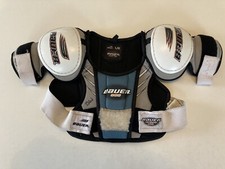 Bauer Supreme 300 Ice Hockey Chest Protector Shoulder Pads Youth Large Blue Gray