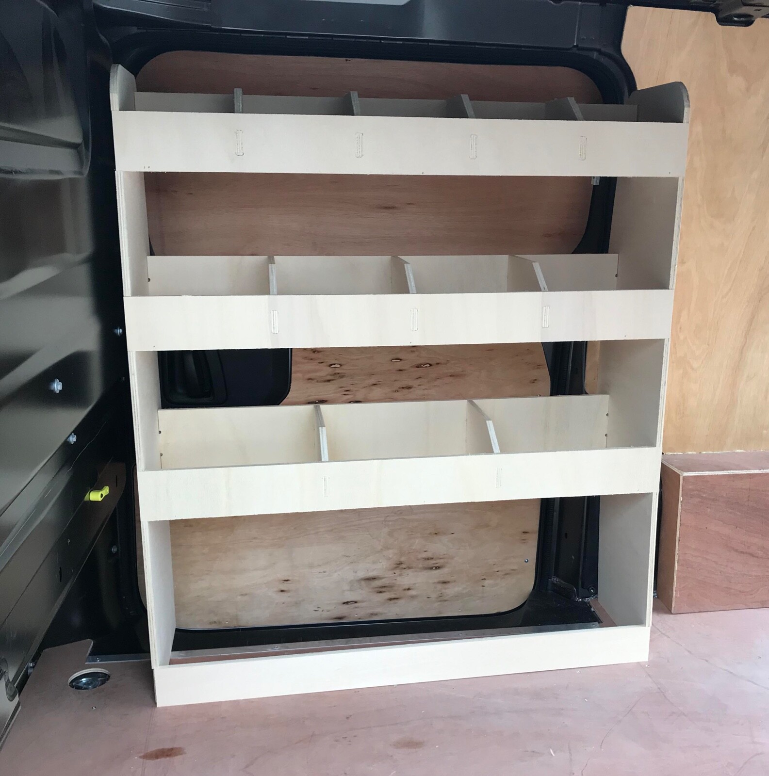 Toyota Proace 2016+ MWB L2 Van Racking Tool Storage Shelving Organiser OS Front