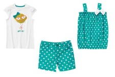 Gymboree Sunny Citrus Girls 7 Sweet Tart Tee Shirt Teal Dot Top Shorts Set NWT