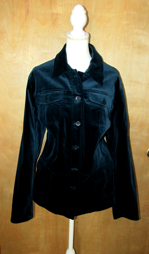 JONES NEW YORK: NWOT "SIGNATURE" DARK TEAL VELVET JACKET-FRONT POCKETS-SIZE: 1X