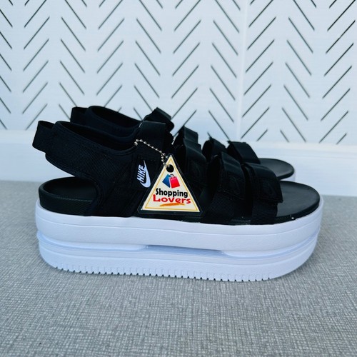 ⭐Nike Icon Classic Platform Chunky Size 10 Women's Sandals Black DH0224-001 New - 第 9/11 張圖片