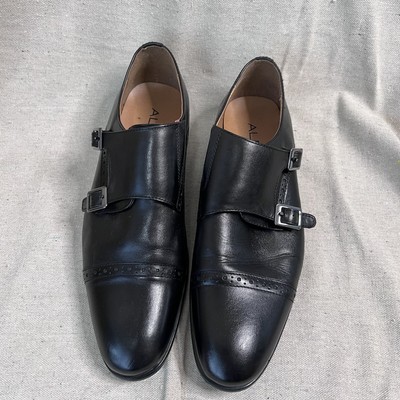 Aldo Monkstrap Black Leather Loafer Size 10.5 | eBay display picture 1