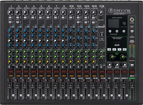 Mackie ONYX16 16-Channel Mixer w/ Multi-Track USB/3-Band EQ+Bluetooth+XLR Cables - Picture 2 of 12