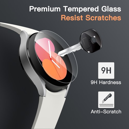 Screen Protector for Samsung Galaxy Watch 5/4 40mm 44mm, Tempered Glass, 3 Pack - Picture 9 of 13