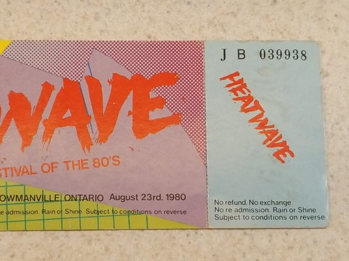 HEATWAVE Rock Festival 1980 Ontario Ticket Dave Edmunds w/other Autographs - Picture 3 of 6