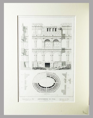 1857 ARQUITECTURA - Grabado original al acero con passepartout (03685) - Imagen 2 de 2