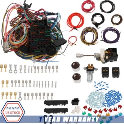 Universal 22 Circuit Wiring Harness Street Hot Rat Rod Custom Wire Kit XL WIRES - Imagen 1 de 4