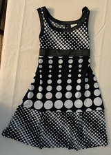 HANNAH MONTANA Brand Size 8 Black White Dot Girls Dress