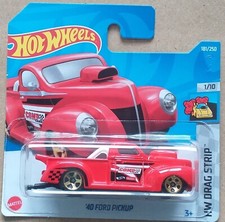 HOT WHEELS 2022  '40 FORD PICKUP, RED, SHORT CARD.