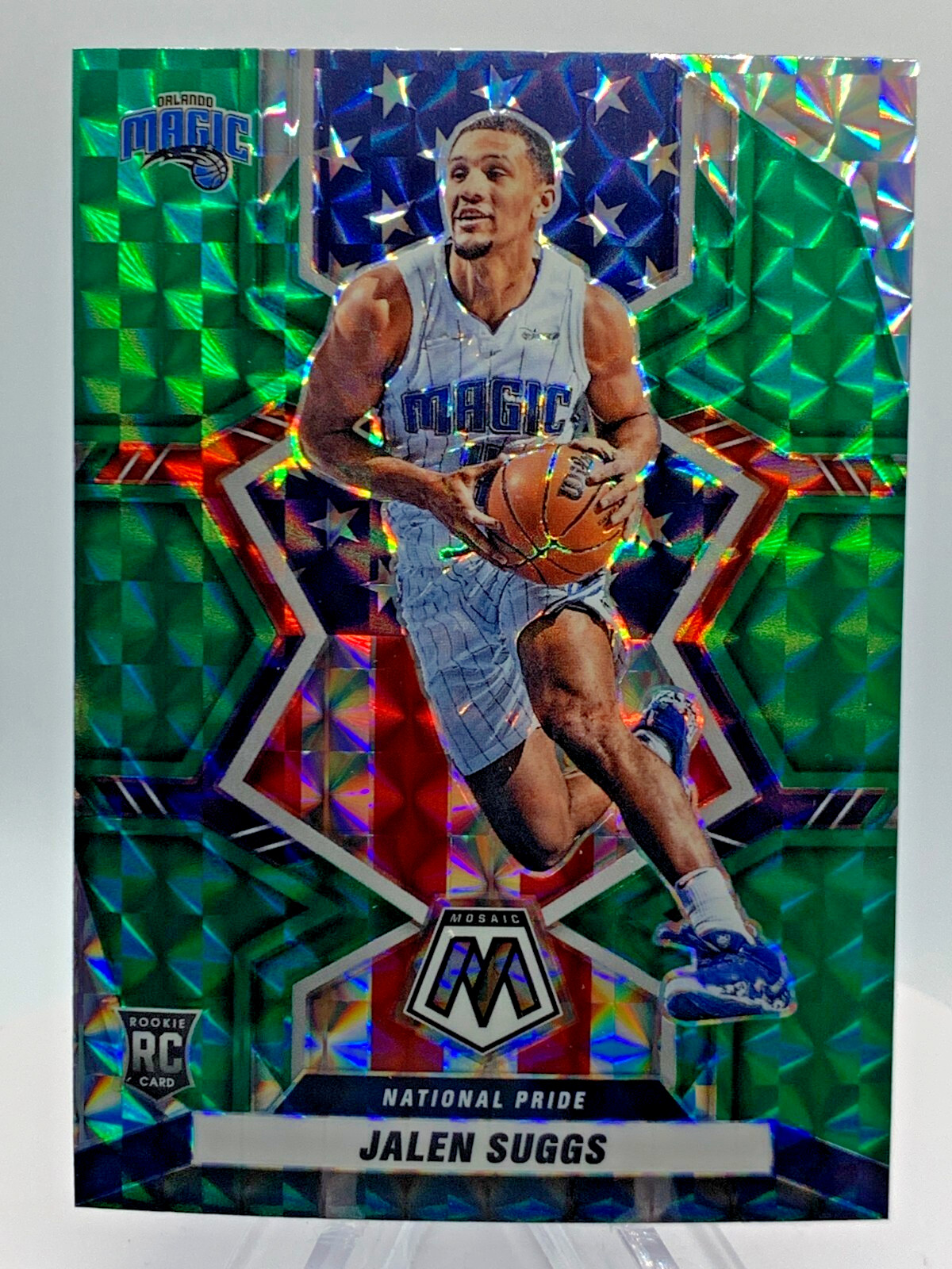 2021-22 Panini Mosaic - National Pride Jalen Suggs #256 Green Mosaic Prizm (RC)