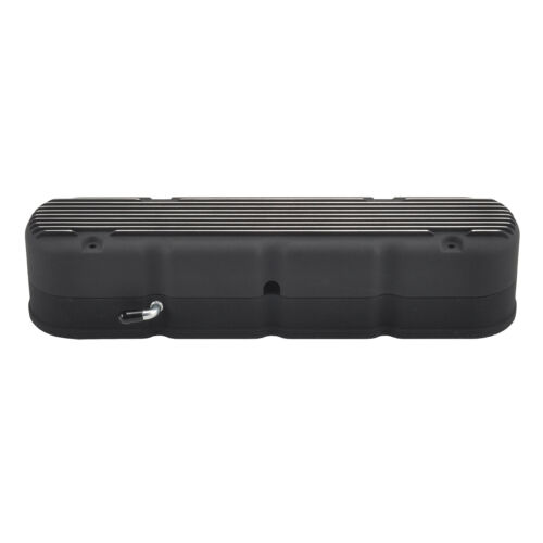 Finned Vintage Hidden Coil Aluminum Valve Cover For Chevy LS - Black - Foto 8 di 10