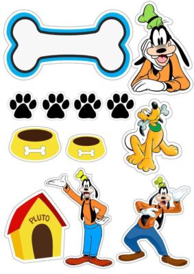 Pluto Essbar Goofy  Tortenaufleger Torte  Geburstag Zuckermasse +TEXT