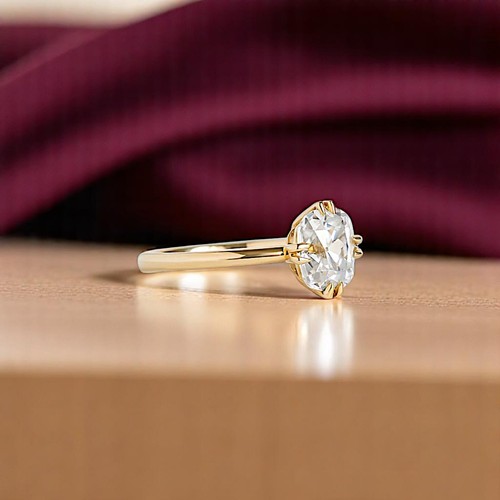 2.00 Ct Cushion Cut Old Mine Cut Diamond Ring IGI GIA Lab Grown 18K Yellow Gold - Picture 6 of 10