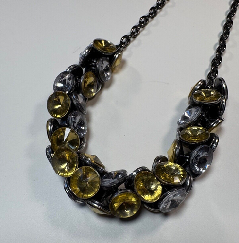 J Crew Jewelry gold and diamond like stones, silver chain, Vintage - 第 3/4 張圖片