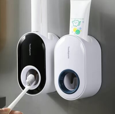 Automatic Toothpaste Dispenser Wall Mounted Holder Squeezer Bathroom Toilet Home