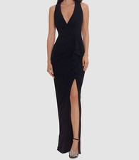 Betsy  Adam Womens' Black Sleeveless Slit Evening Gown Dress Size 8