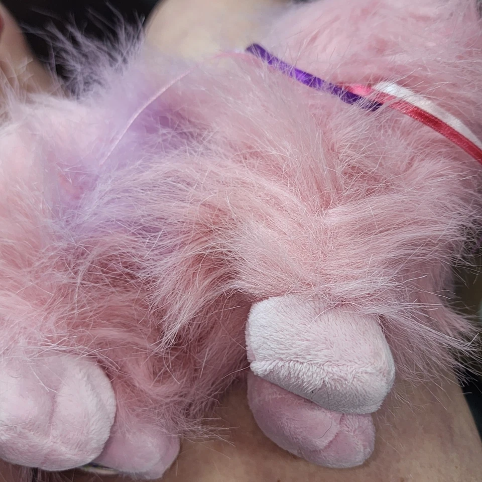 Ganz Webkinz Yorkie Dog Plush Pink Purple Ribbon 10" Yorkshire Terrier Toy - Image 4 of 4