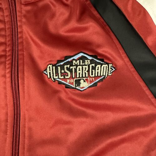 Majestic MLB All Star Game Jacket Mens Medium Red White Arizona Diamondbacks Zip - Picture 3 of 13