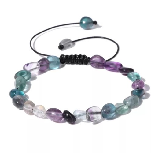 Bracelets en Fluorite Naturelle, Pierre de Clip de Guérison, Perles Irrégulières, Lapis, Obsidienne, Quartz, artificiel astique, Bijoux pour Femme QC2083