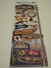 Scrapbooking Stickers Cardstock Paper House 13" At The Lake Canoe Boat Duck Oars